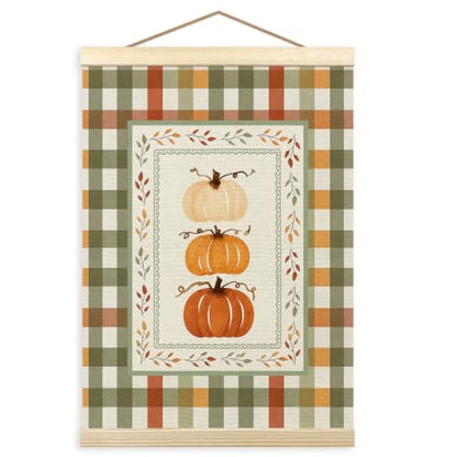 Fall Colorful Pumpkin Wall Art Poster with Frame 12x16 Inch Home Decor