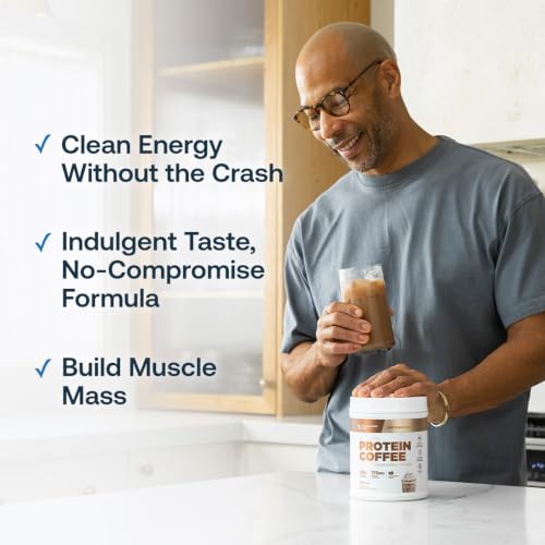 Protein Coffee Powder with Sweet Cream Cold Brew – 15 Servings, Caffeine & Protein Blend