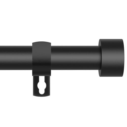 Black Curtain Rods for Windows 28 to 48 Inch,5/8 Inch Diameter Heavy Duty Metal Stainless Steel Drapery Rods with Brackets,Modern Curtain Rod with Simple End Caps