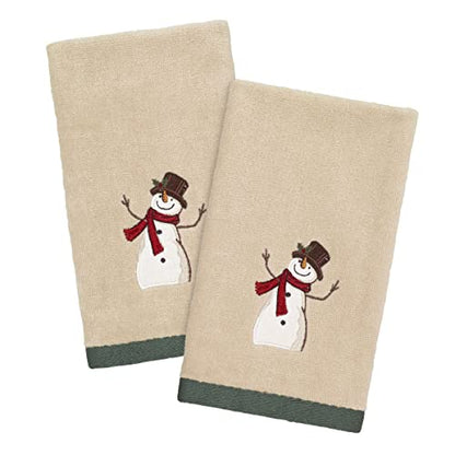 Christmas Bathroom Set with Lotion Pump and Cotton Fingertip Towels