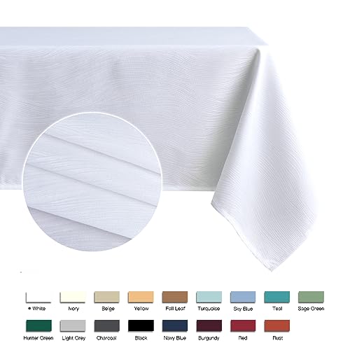 Heavyweight Jacquard Table Cloth 70x52 Inches Swirl Pattern Spillproof & Wrinkle Resistant