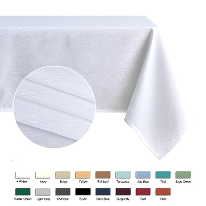 Heavyweight Jacquard Table Cloth 70x52 Inches Swirl Pattern Spillproof & Wrinkle Resistant