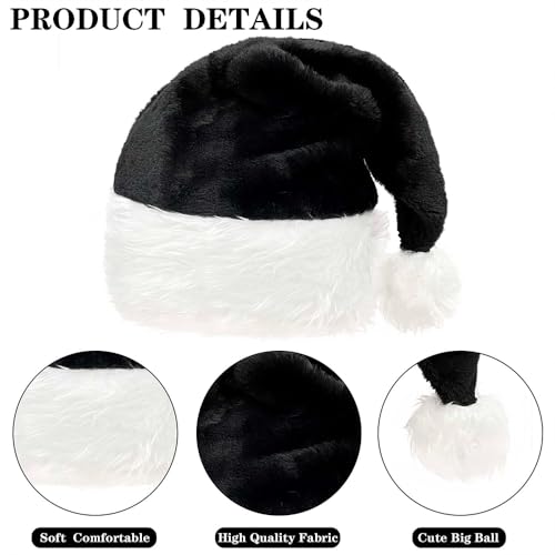 Black Santa Hat for Adults Christmas Party Holiday Costume - Santa Hat Variation