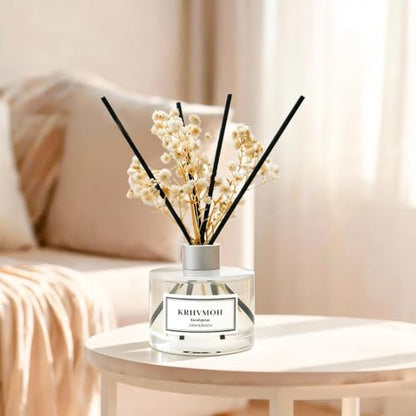 Eucalyptus Reed Diffuser Set - 6.7 Fl Oz Aromatherapy Oil with 8 Reed Sticks - Home Fragrance for Bathroom & Decor