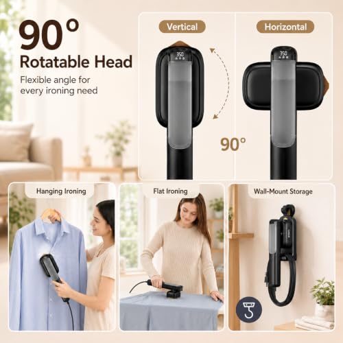 FEPPO Travel Steamer for Clothes Black-Gold Dual Voltage Handheld 2-in-1