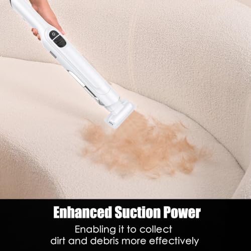 Cordless Handheld Vacuum Cleaner - Lightweight 1.4lb, Powerful Suction, Charging Dock, Detachable Dust Cup - Cloud White