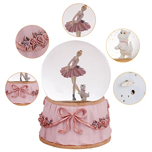 Ballerina Snow Globe with Swan Lake Tune - Dancer with Puppy Variation
