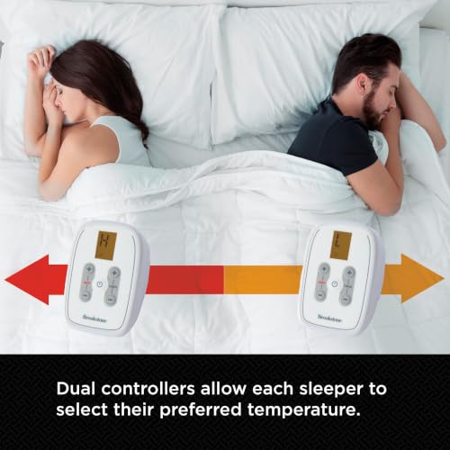 Cotton Heated Mattress Pad Queen Size with 10 Heat Settings - White