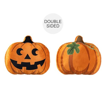 Halloween Pumpkin Throw Pillow Double-Sided 15.5 Inch Accent Cushion
