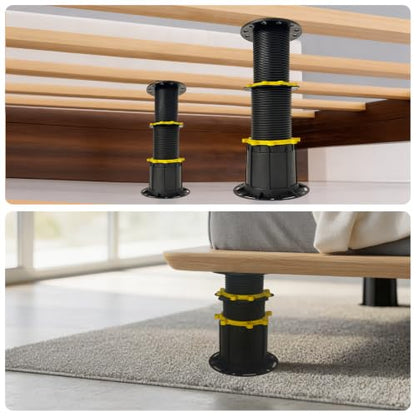 Adjustable Bed Support Legs 6.6-15.4 Inches - 2 Pack All Heights in One