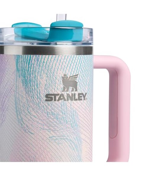 STANLEY Quencher H2.0 Tumbler with Handle and Straw 30 oz | Flowstate 3-Position Lid | Cup Holder Compatible for Travel | Insulated Stainless Steel Cup | BPA-Free | Sea Glass Plume