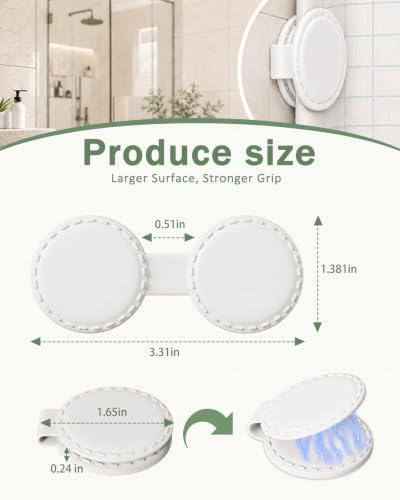 White Silicone Magnetic Shower Curtain Clips - 4 Pack