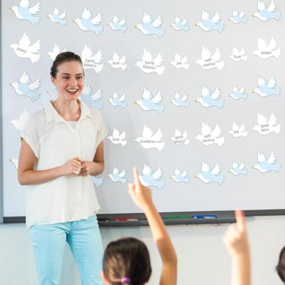 Paper Dove Cutouts for Classroom Decorations - 100 Pcs Mixed Sizes