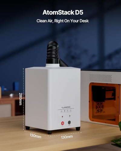 ATOMSTACK D5 Smoke Purifier Air Filter 1400Pa High Suction HEPA & Carbon, 3-Speed
