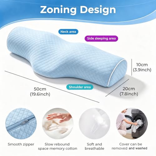 Cervical Pillow for Neck Pain Relief - Memory Foam Support for Sleeping