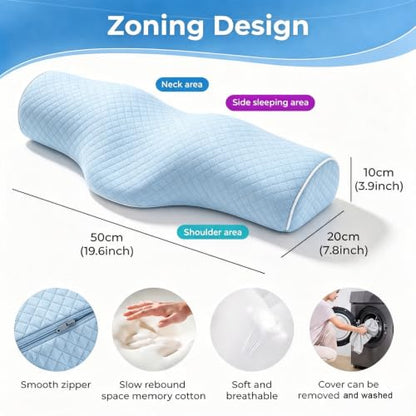 Cervical Pillow for Neck Pain Relief - Memory Foam Support for Sleeping