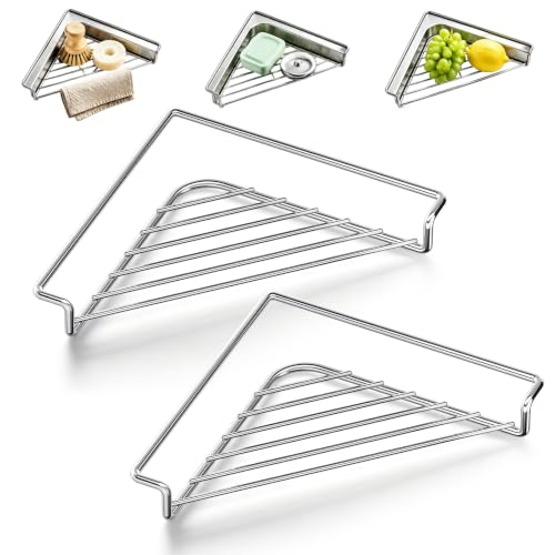 Stainless Steel Corner Sink Shelf with Wire Rack - Space Saving Kitchen Organizer