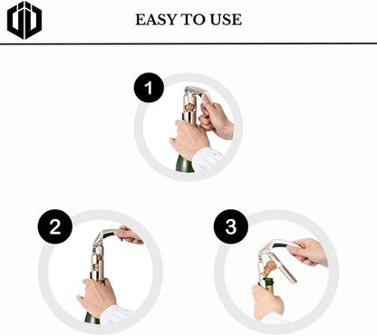 Imbibe & Indulge - Champagne Opener Tool - Zinc Alloy Champagne Opener with Non-Slip Handle and Easy Lever-Action - Champagne Accessories, Champagne Bottle Opener, Sparkling Wine Accessories Metal