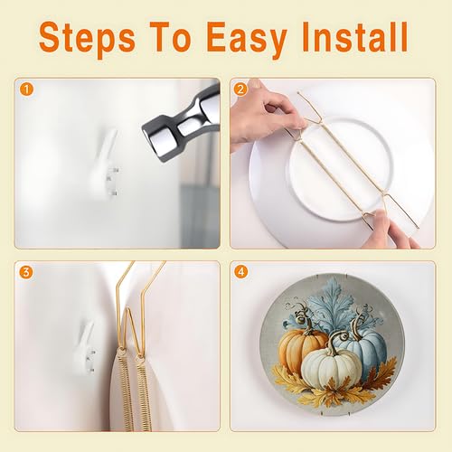 Fall Pumpkin Wall Decor Plates Set - 10 Inch Harvest Wall Hangings