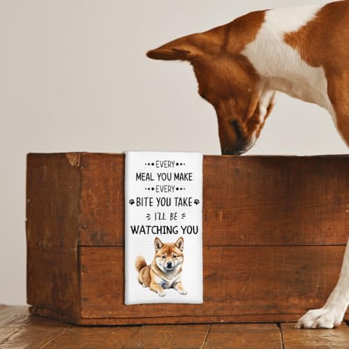 White Shiba Inu Kitchen Towels Set of 2 - Dog Decorative Hand Towels