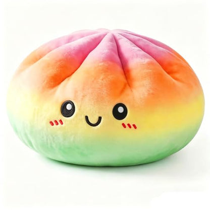 Rainbow Dumpling Pillow Plush Steamed Bun Cushion - Cute Food-Inspired Decor