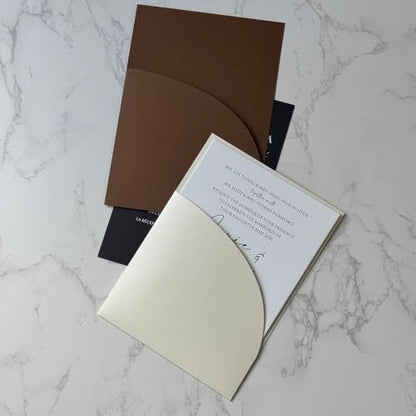 Wedding Invitation Pocket Folder 10 Pack for 5x7 Cards - Variation of Coffoe / 10
