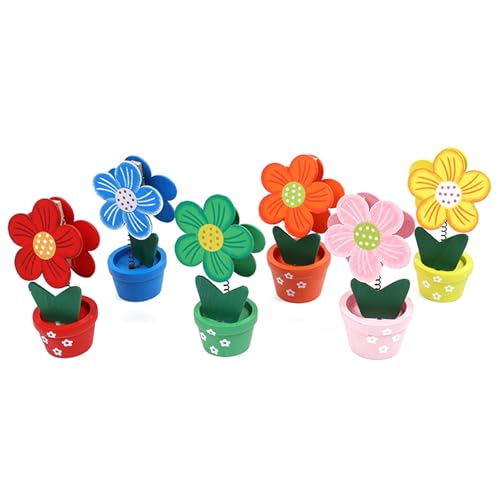 Bingo Ticket Holder Set - Wooden Flower Clip Holders for Cards Notes Photos