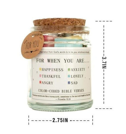 Bible Verses in the Hope Jar Read Me When, Colored Bible Verses, Scripture Prayer Jar Bible Gifts for Women Church Faith Based