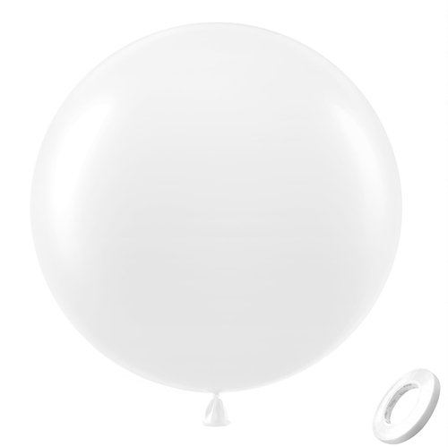 Bezente Pearl White Giant Balloons 36 Inch - 8 Pack Jumbo Ivory Balloons Large Round Pearlescent White Latex Balloons for Christmas Anniversary Wedding Baby Shower Birthday Party Decorations