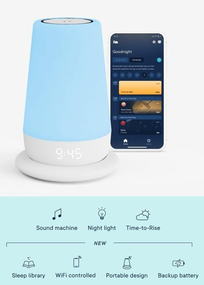 Hatch Rest+ Sound Machine - 2nd Gen Baby Night Light & Alarm Clock | Portable White Noise & Sleep Trainer