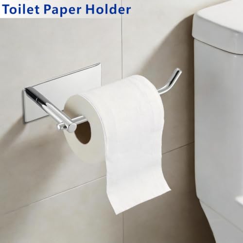 Chrome Stainless Steel No Drilling Toilet Paper Holder - SUS304 Wall Mount