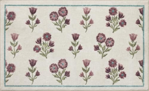 Loloi Chris Loves Julia Clove Ivory Plum Bath Mat 1'9" x 2'10" Rectangular