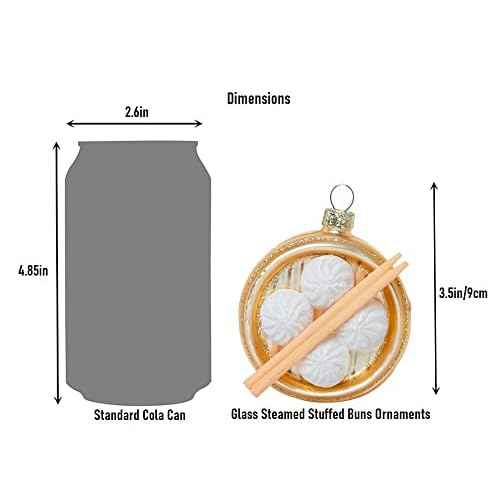 Set of 2 Blown Glass Chinese Soup Dumpling Ornament, Glass Dumpling Christmas Ornament, Xiao Long Bao Ornaments, Steamed Stuffed Buns Ornaments