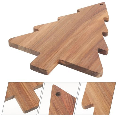 Christmas Tree-Shaped Wooden Charcuterie and Serving Tray - 14.9x9.4 Inches