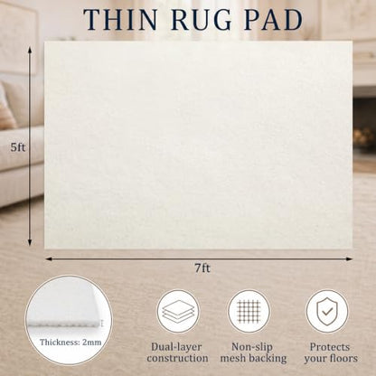 5x7 ft Rug Pad Non-Slip Rug Underlay for Area Rugs - Irenare