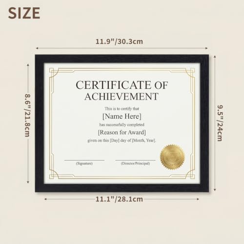 8.5x11 Inch Certificate Picture Frame Set - Black, 5 Pack