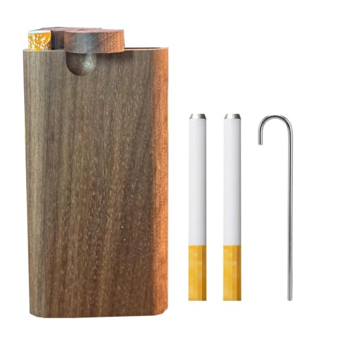 Wooden Decorative Storage Box with Rotating Lid and Metal Tubes