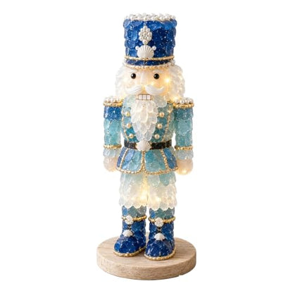 Sea Glass Christmas Tree DIY Kit with LED Lights - Coastal Holiday Decor - Variation J