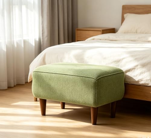 Lime Stretch Rectangle Ottoman Cover - Elastic Slipcover for Footstools