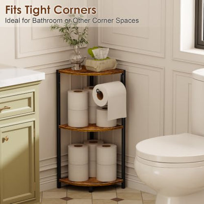 3-Tier Corner Bathroom Shelf Stand for Space-Saving Storage