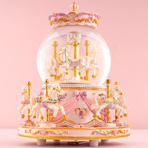 Snow Globe Music Box Daughter Gift Pink Variation A-Pink M