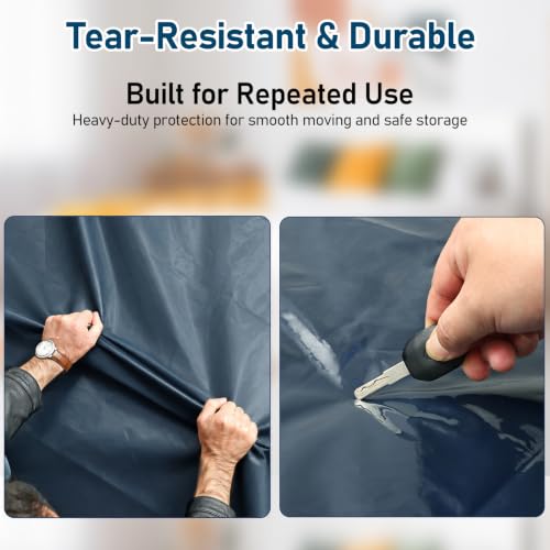 Queen Size Plastic Mattress Bag with Zipper - Heavy Duty 5 Mil Waterproof Cover Black