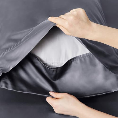 Bamboo Rayon Bed Sheet Set with Comforter Cal King - Soft, Durable & Easy Care