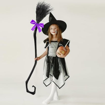Halloween Witch Broom with Colorful Ribbons - Party Decor Prop