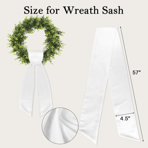 6PCS White Wreath Sashes for Front Doors - Perfect for Holiday & Event Decor