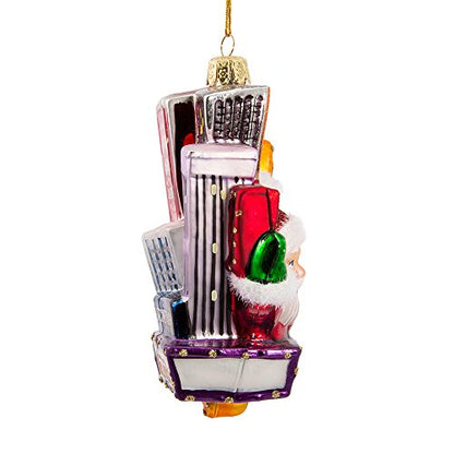 Santa on Broadway Glass Ornament - NYC Holiday Decor, 5 Inch