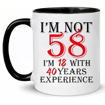 Funny 58th Birthday Coffee Mug - 1968 Gift for Men Women - Variation of 58th
