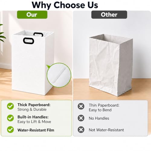 Large 30-Gallon Collapsible Trash Can for Parties & Events - Recyclable Cardboard