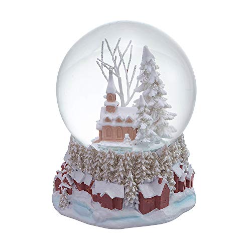 Musical Church Waterglobe - 100MM Holiday Snow Village Decor