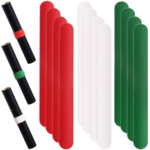 12-Pack Wrapping Paper Roll Holders Silicone Bands Holiday Organizer